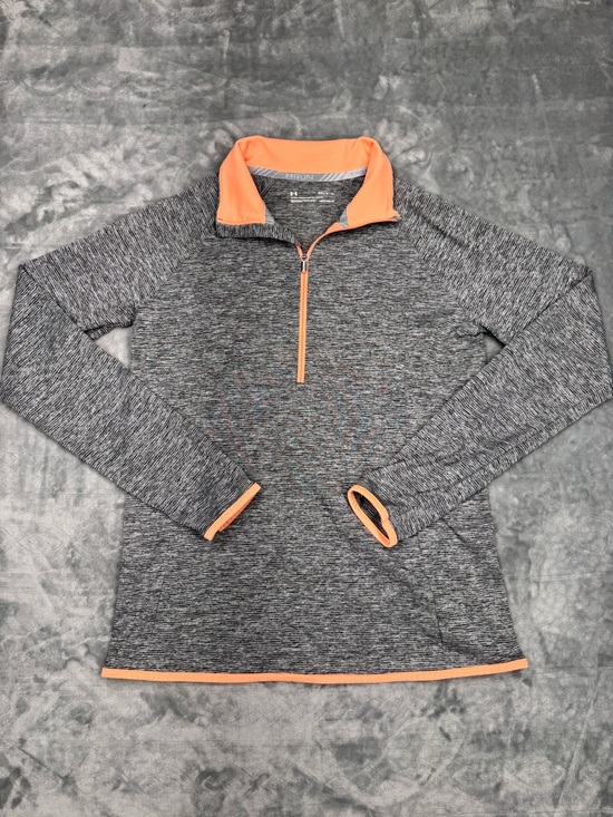Under Armour Tops - Under Armour Gray Quarter-Zip Pullover with Coral Trim